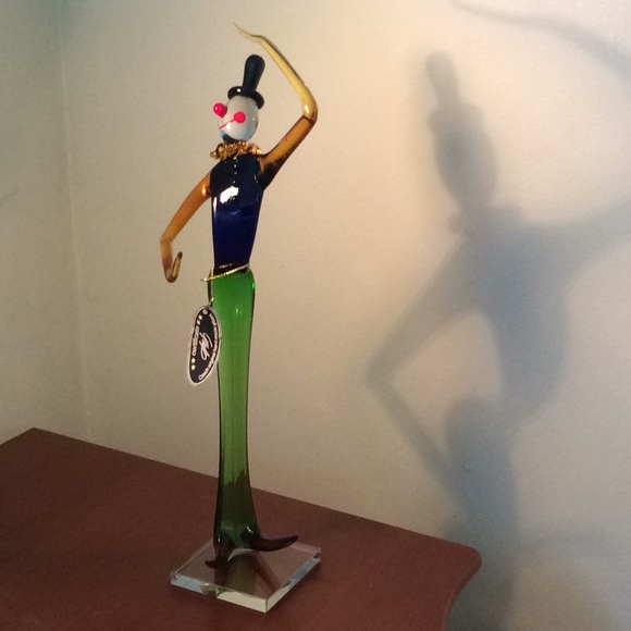 20’ Czech Original Hand Made Tall Clown Glass Art Sculpture - Picture 2 of 7